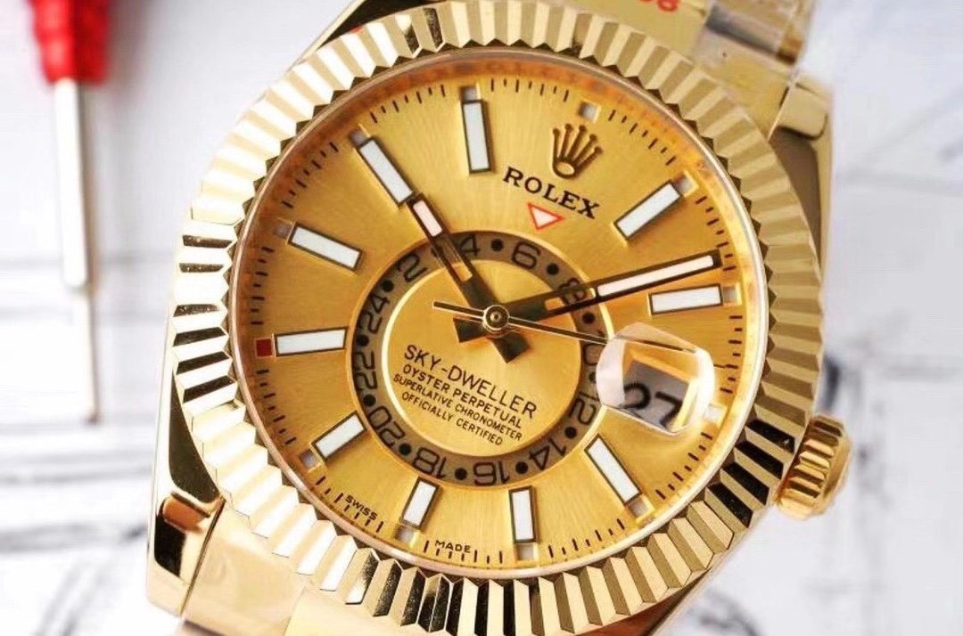 Rolex Sky-Dweller Yellow Gold 326938 Champagne-colour