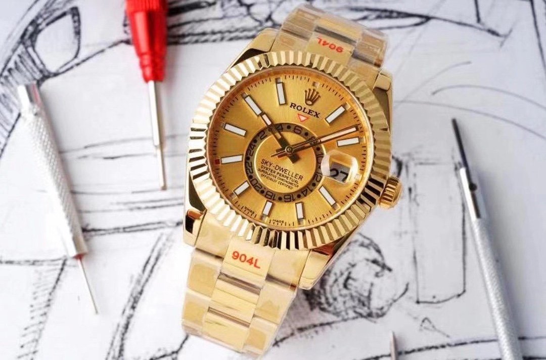 Rolex Sky-Dweller Yellow Gold 326938 Champagne-colour