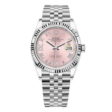 Rolex Datejust 36 Pink set with diamonds Roman VI and IX 126234