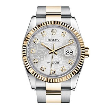 Rolex Datejust Lady Steel Yellow Gold 36mm 116233-Silver-Jubilee-Diamond-Oyster 23168