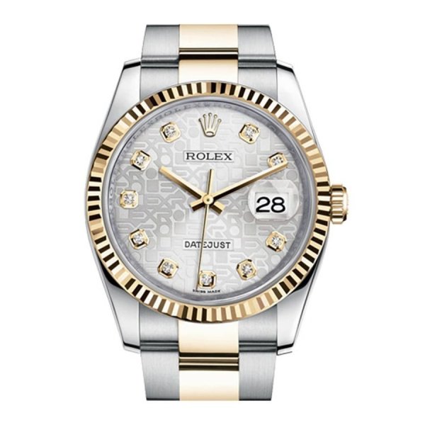 Rolex Datejust Lady Steel Yellow Gold 36mm 116233-Silver-Jubilee-Diamond-Oyster 23168
