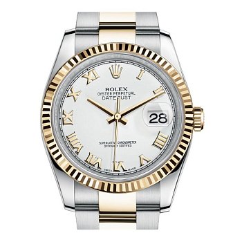 Rolex Datejust Lady Steel Yellow Gold 36mm 116233-White-Arabic-Oyster 23167