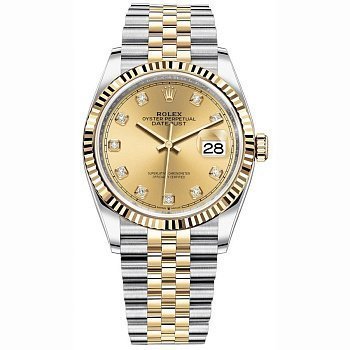 Rolex Datejust 36 Yellow Rolesor Fluted Bezel Jubilee 126233