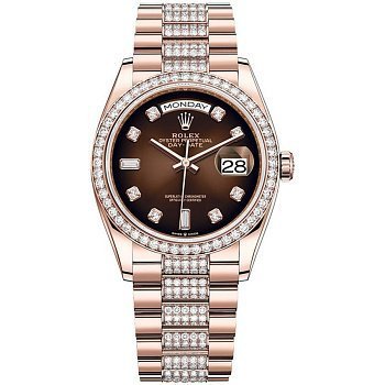 Rolex  Day-Date 36 Everose gold Bezel set with diamond President Bracelet  128345rbr-0041