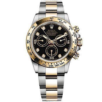 Daytona Steel and Yellow Gold 116523 Black set with Diamonds