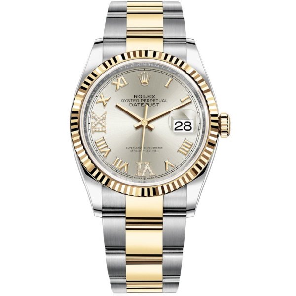 Rolex Datejust 36 Yellow Rolesor Fluted Bezel 126233