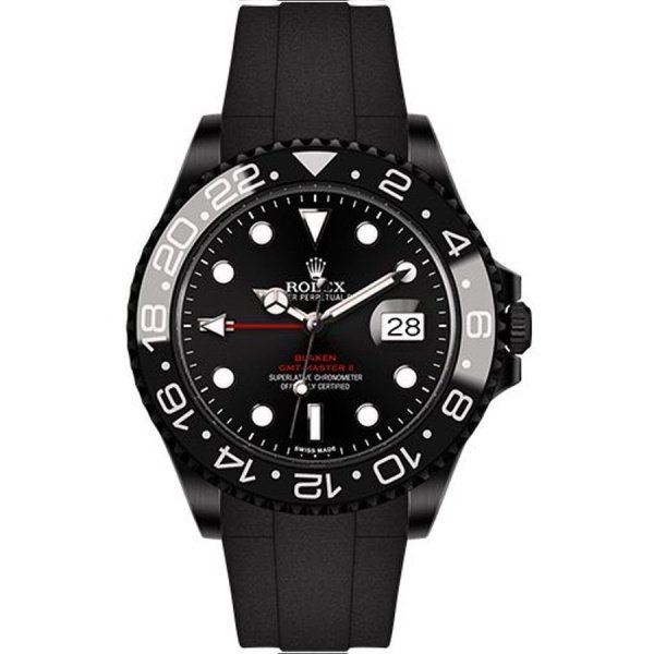 Black PVD Rolex GMT Master II Red Rubber Blaken Version