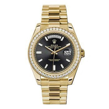 Rolex Day-Date II Black set with diamonds 228348RBR