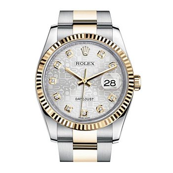 Rolex Datejust Lady Steel Yellow Gold 36mm 116233-Silver-Jubilee-Diamond-Oyster 23168