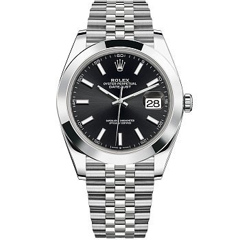 Rolex  Datejust 41 Steel Smooth Bezel Jubilee  126300 Black