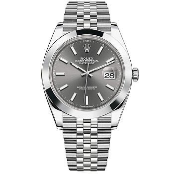 Rolex  Datejust 41 Steel Smooth Bezel Jubilee  126300 Dark rhodium