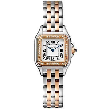 Cartier  Panthere de Cartier Small model, pink gold and steel, diamonds  W3PN0006