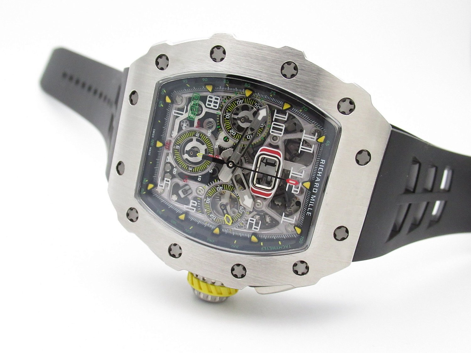 Richard Mille RM 011 Automatic Flyback Chronograph in Titanium on Black Rubber