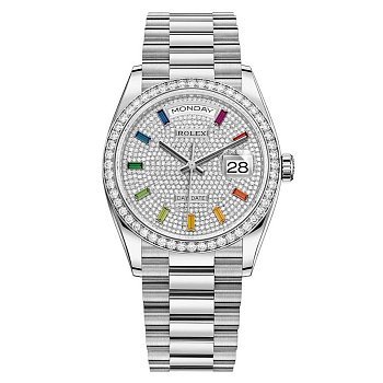 Rolex Day-Date Ladies Diamond-paved rainbow sapphires 128349RBR